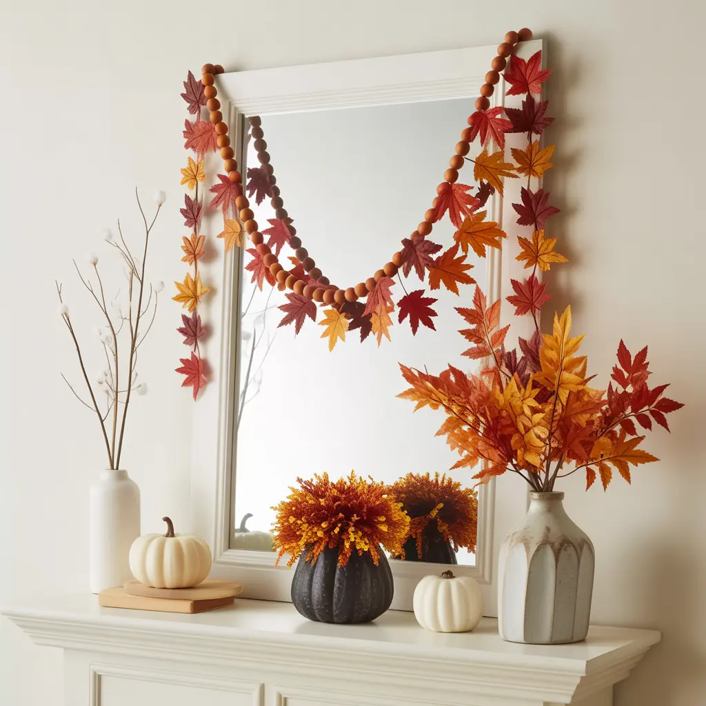 27 Fall Apartment Decor Ideas 2025 That’ll Make Your Space Extra Cozy 16 0001 1 hang seasonal garland whether it s fabri qUjKUVpHRhej7ejG64oH A DK9iRsUFTya6aNkQemRQJA