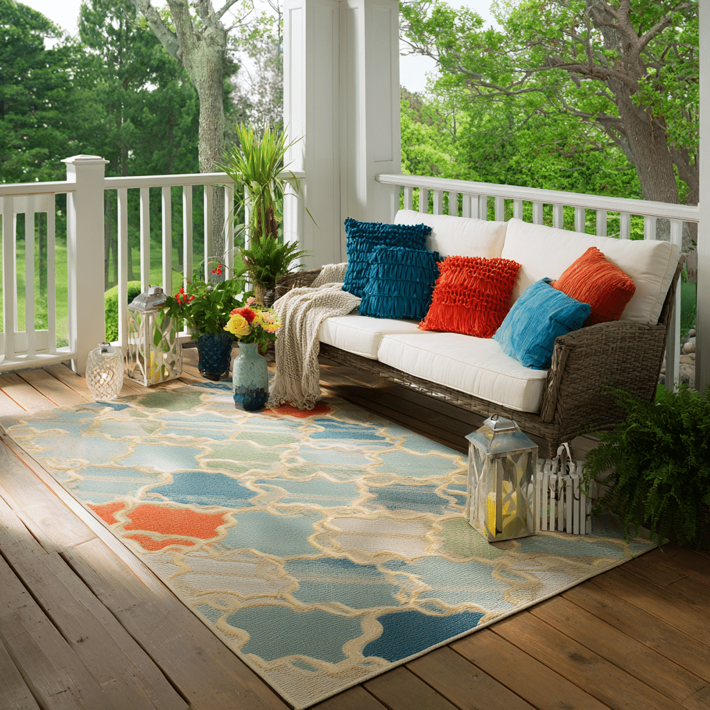 20 Inspiring Ideas for Decorating Your Deck 2 u7331937832 Add Comfy Outdoor Rugs Define your deck space and 27f7430e 7290 4763 9aa1 eec43f7a3bdb 1