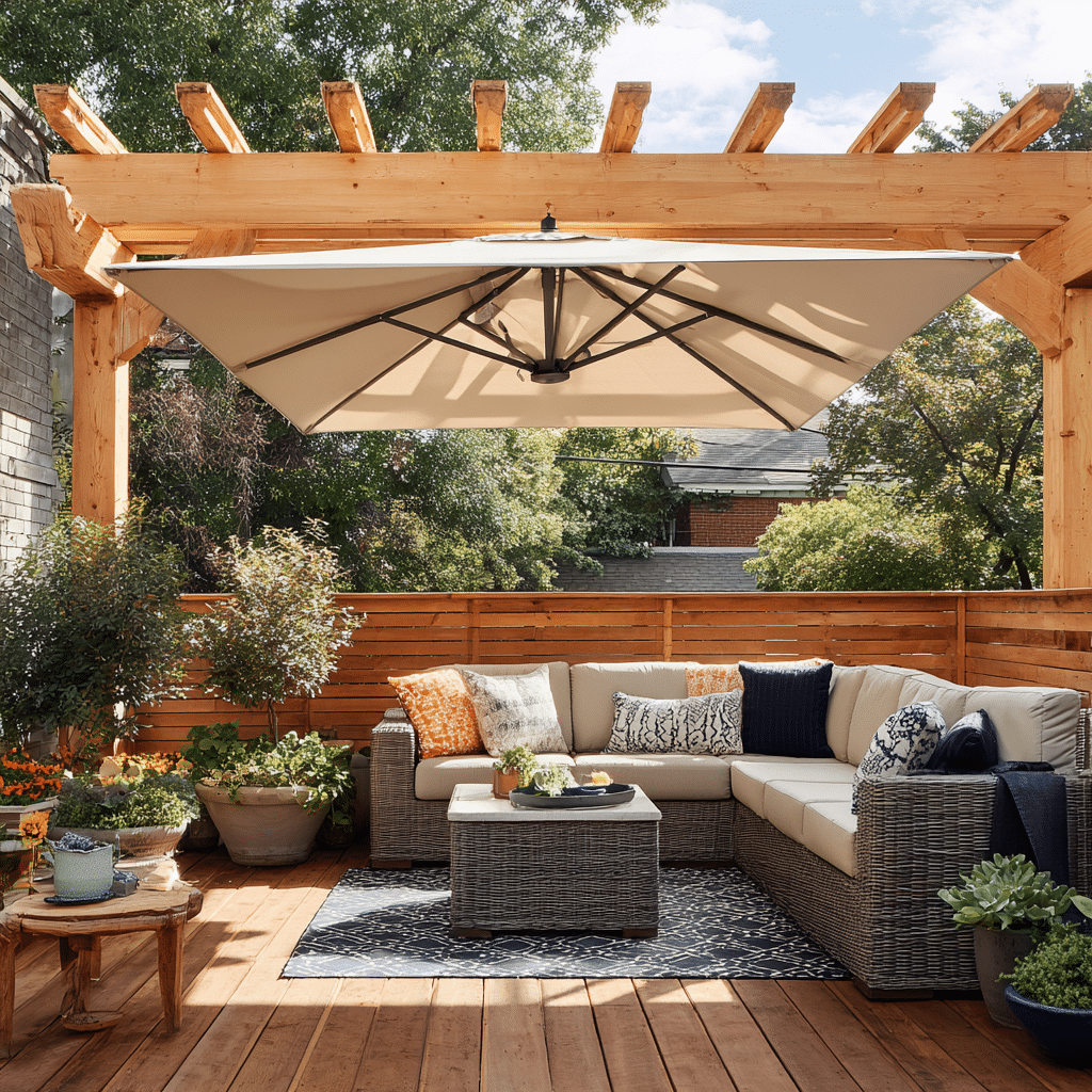 20 Inspiring Ideas for Decorating Your Deck 18 u7331937832 Add Shade with an Umbrella or Pergola Keep cool a 3d789ff6 13ae 4bf2 aae3 2af06fafef59 0