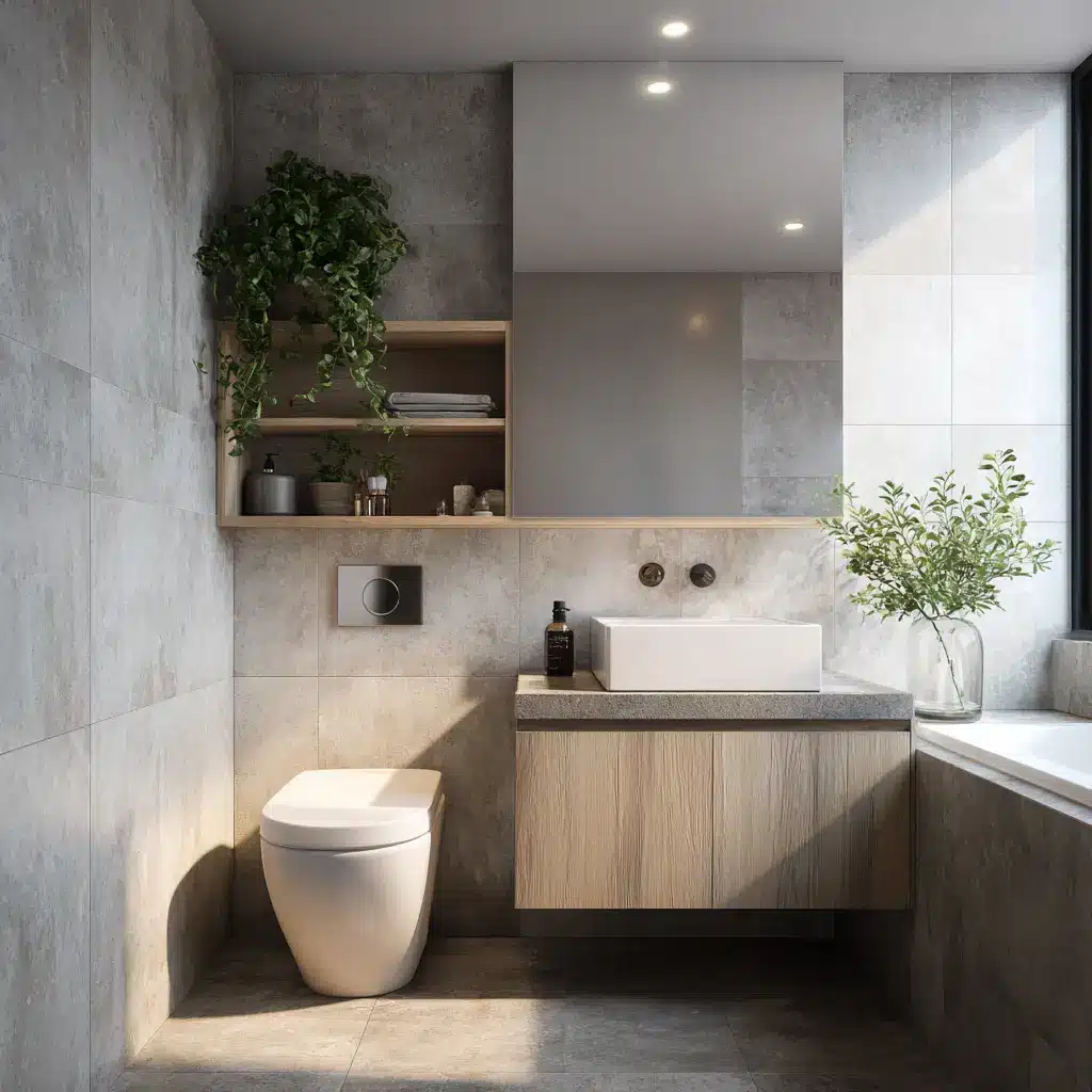 20 Minimalist Bathroom Design Ideas for a Calm, Clutter-Free Space 9 u7331937832 Add a Touch of Nature A single potted plant or a e638a267 20d8 4039 a7e8 8c664a49341c 0