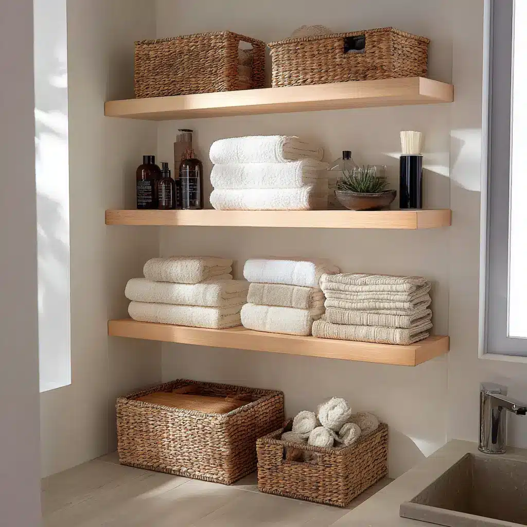 20 Minimalist Bathroom Design Ideas for a Calm, Clutter-Free Space 7 u7331937832 Incorporate Open Shelving A few open shelves with 3cec3af9 a4f0 4344 a8bc d47f624a4d33 3