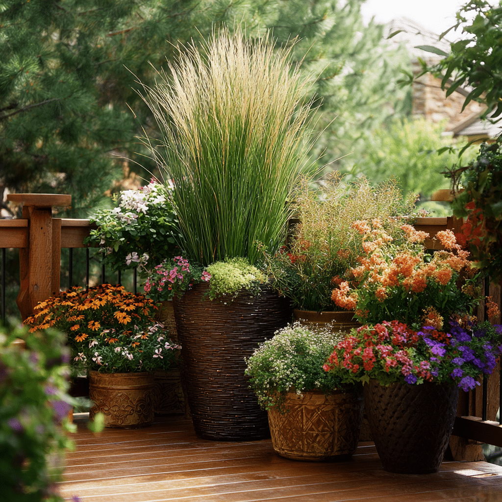 20 Inspiring Ideas for Decorating Your Deck 5 u7331937832 Incorporate Potted Plants Mix colorful flowers ta 482e015e 121e 4244 86f1 b9dc84939e2f 2