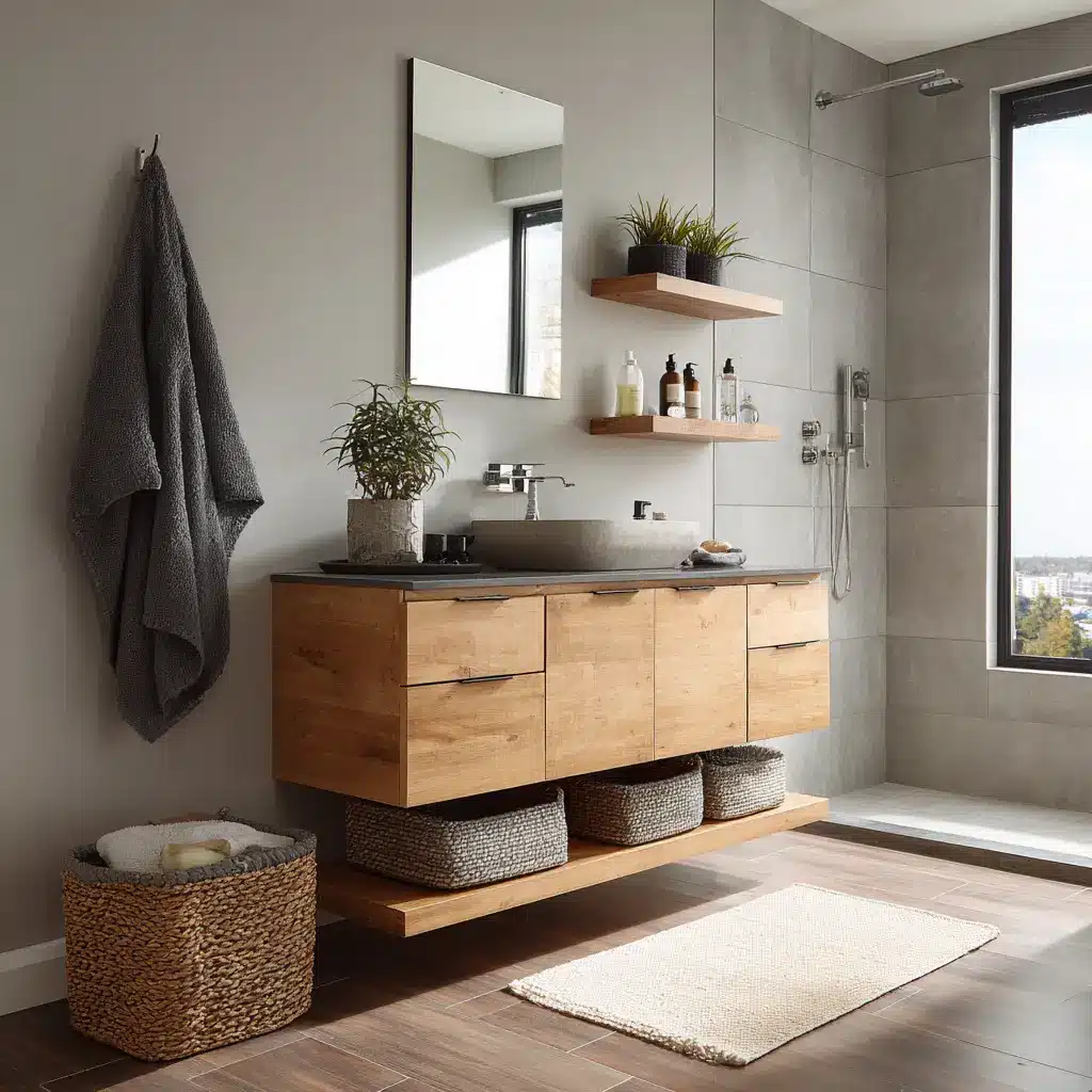 20 Minimalist Bathroom Design Ideas for a Calm, Clutter-Free Space 20 u7331937832 Keep the Floor Clear Wall mounted storage hanging 6ad48702 ac73 447f a34d 9231817e1100 1