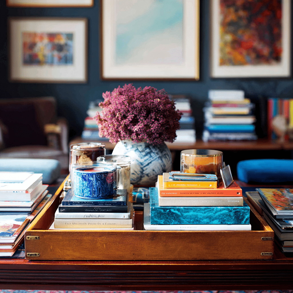 24 Coffee Table Styling Secrets to Elevate Your Living Room 20 u7331937832 Layer in Artwork Prop a small framed photo or pie cd1b671b 5b98 4a98 9928 49632d287206 2