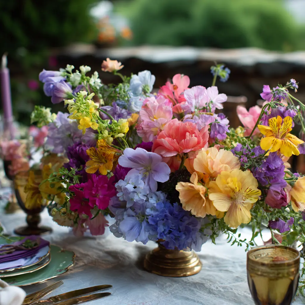 20 Summer Garden Party Ideas for an Unforgettable Outdoor Celebration 7 u7331937832 Make a Flower Centerpiece Use fresh flowers from d81c40df cdb4 417b 843a 7e133ee663ad 0