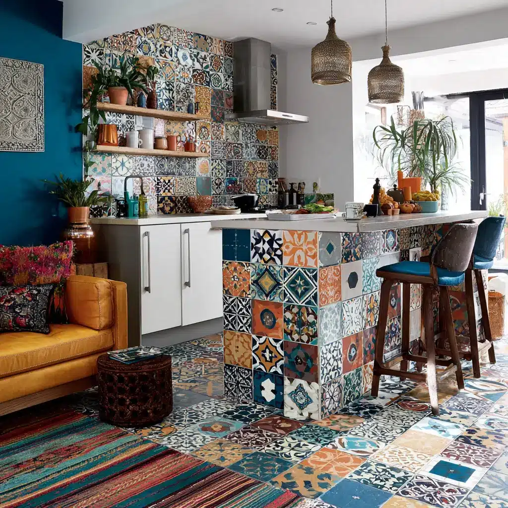 Transform Your Space with These Boho Kitchen Ideas 3 u7331937832 Mix and Match Patterns Boho style loves pattern p 284a492e eead 4cbc bbe0 63cf85fa611e 0