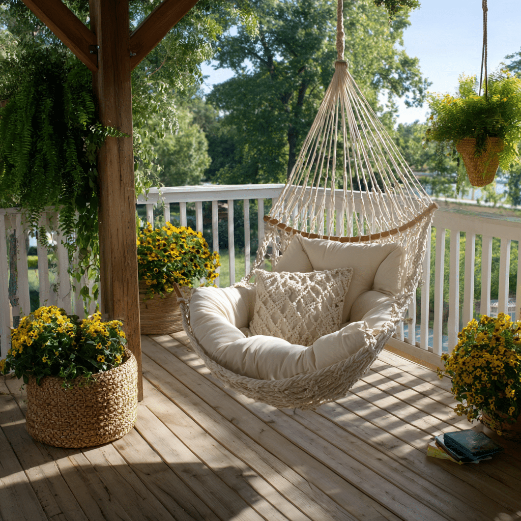 20 Inspiring Ideas for Decorating Your Deck 10 u7331937832 Try a Hammock or Swing Chair Hang a hammock or eg 24eb1346 af49 4962 b9d6 c690f1c67854 3