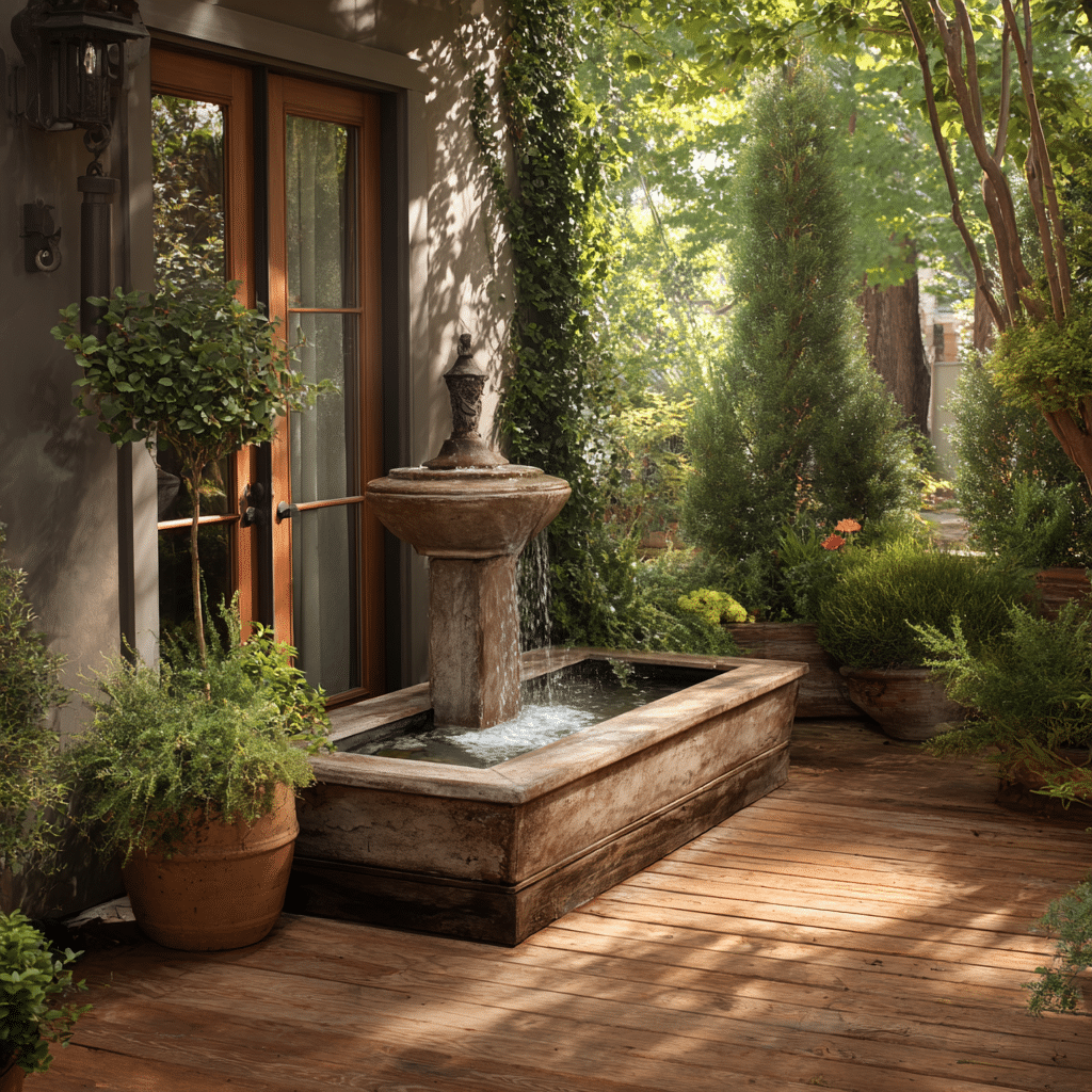 20 Inspiring Ideas for Decorating Your Deck 17 u7331937832 Try a Water Feature A small fountain or water wal 6d50c67d a02b 4b27 a995 045de2f14180 3