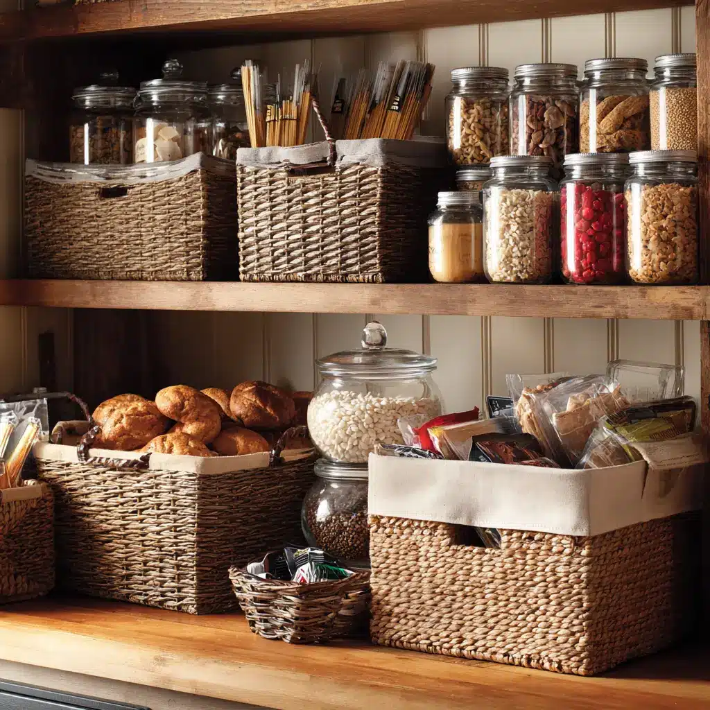 15 Brilliant Kitchen Pantry Ideas to Keep Your Space Organized 7 u7331937832 Use Baskets for Grouping Wicker or wire baskets h 44f72896 a3dc 4d0e b885 83573485907f 3