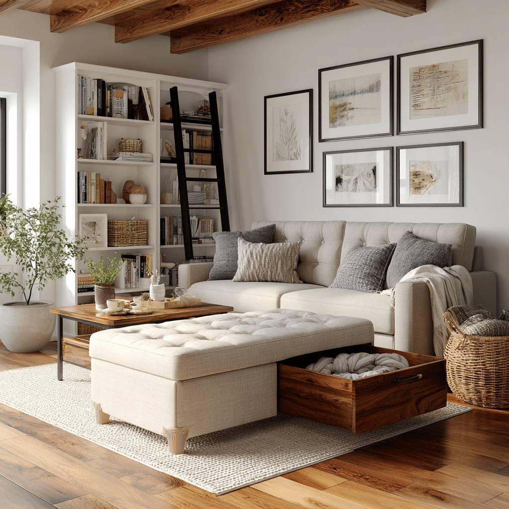 15 Living Room Ideas for Small Spaces: Make the Most of Every Inch 5 u7331937832 Use Multi Functional Furniture One of the smartes ad0dad02 c913 4fb2 ae33 372c743bd434 1