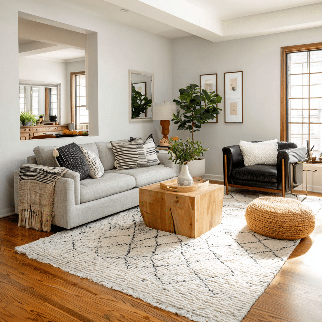 21 Ideas to Avoid Open Concept Living Room Design Mistakes 6 u7331937832 Use Rugs to Ground Each Area Area rugs are a must 6ad8362a 02e8 447b 857a 8b5bd7ba8238 1