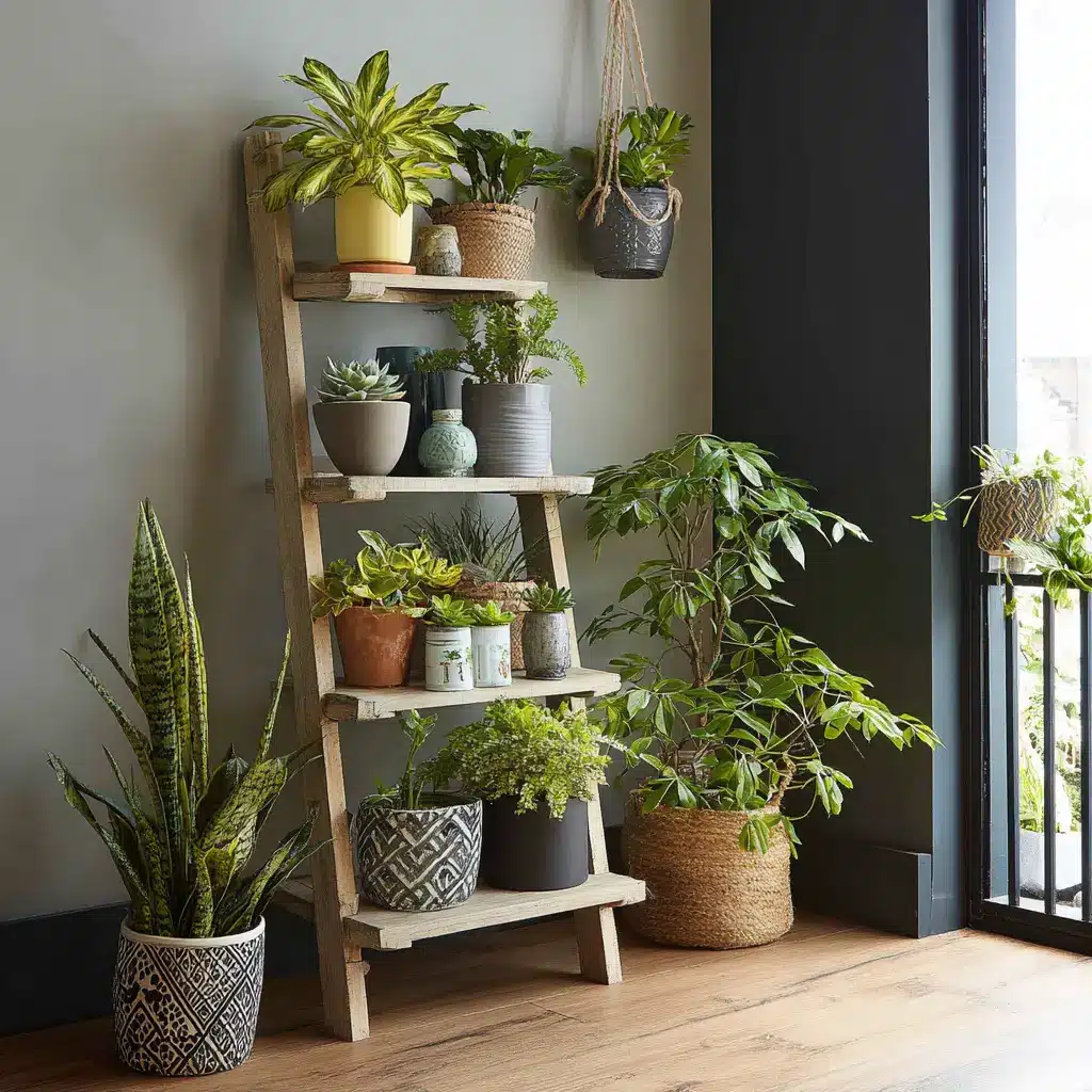 u7331937832 Use a Plant Ladder A tiered plant ladder is a cle 1faf21bb 7ae6 42eb a622 bf09b40ff9b7 1