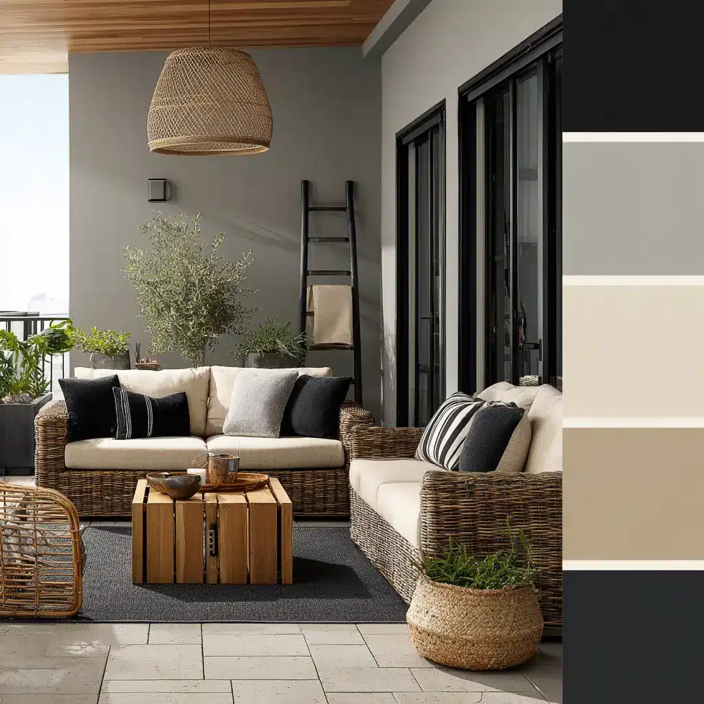 22 Outdoor Living Color Palettes Ideas to Try This Year 19 u7331937832 Warm Neutrals with Black Accents Combine tan beig f97ba434 0c07 44e0 a6f4 6ed1a5c378e2 1