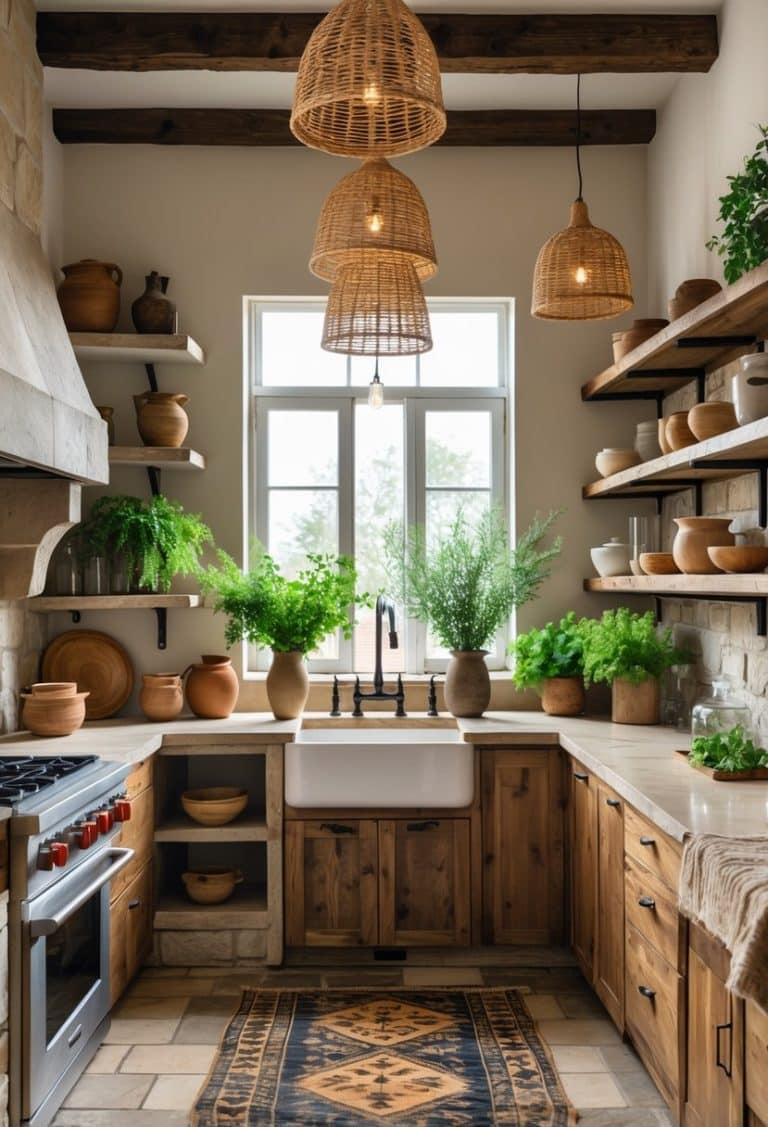 Eclectic Kitchen Design with Natural Textures