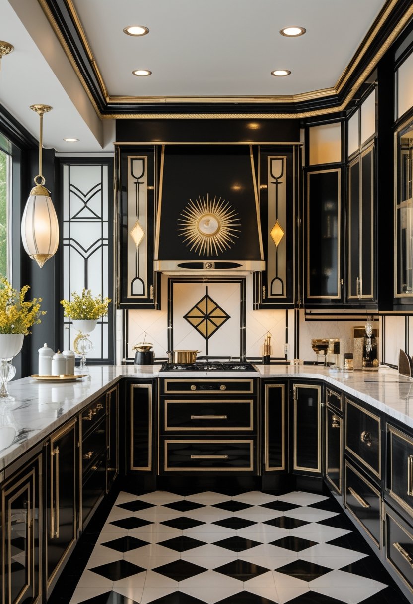 View of Art Deco Revival Kitchen Décor: 23 Stylish Ideas For A Modern Update