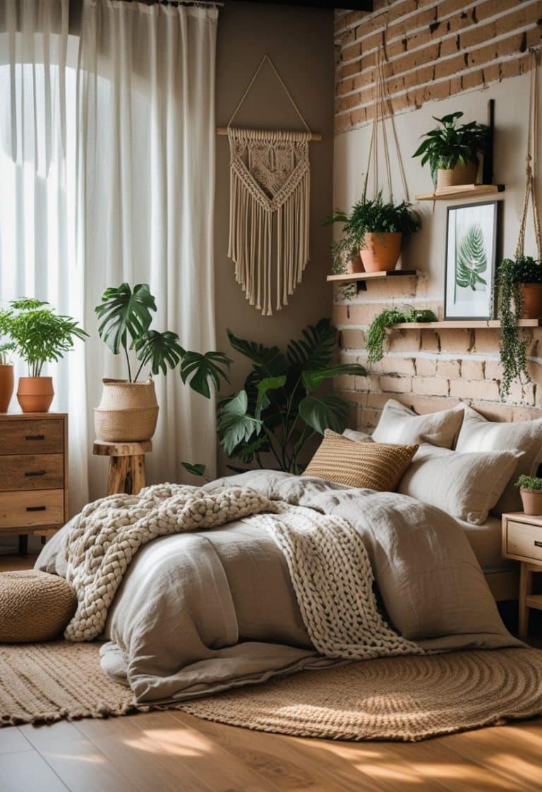 Eclectic Bedroom Design With Natural Textures