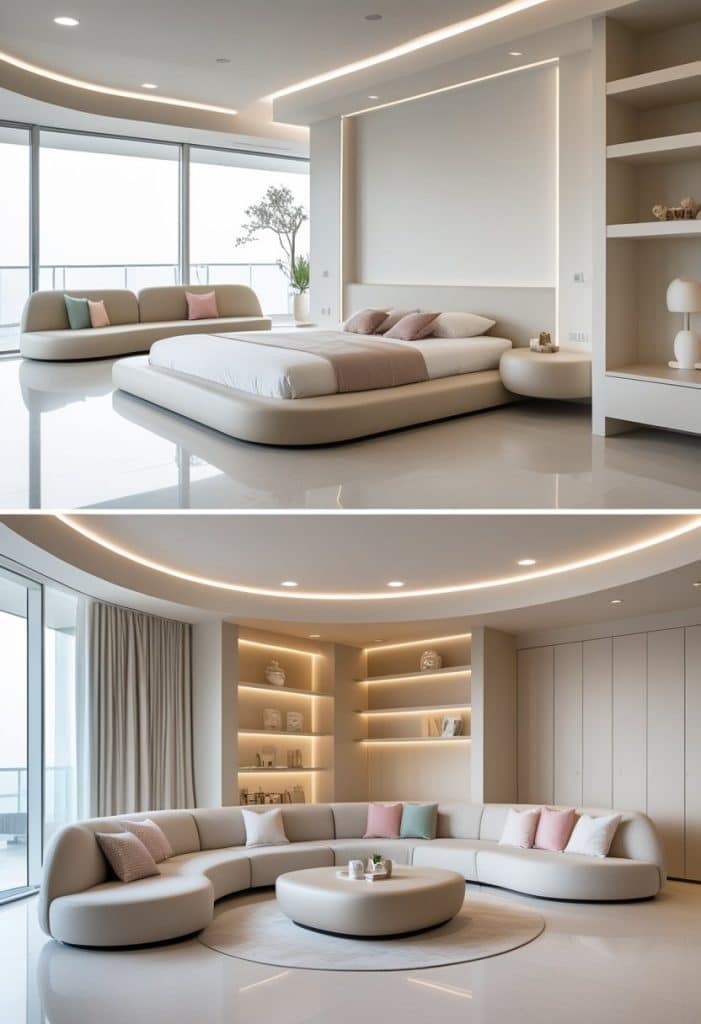 Corner-Free Furniture Ideas for Bedrooms & Living Rooms: 28 Stylish and Space-Savvy Picks 9 Corner-Free Furniture Ideas for Bedrooms & Living Rooms