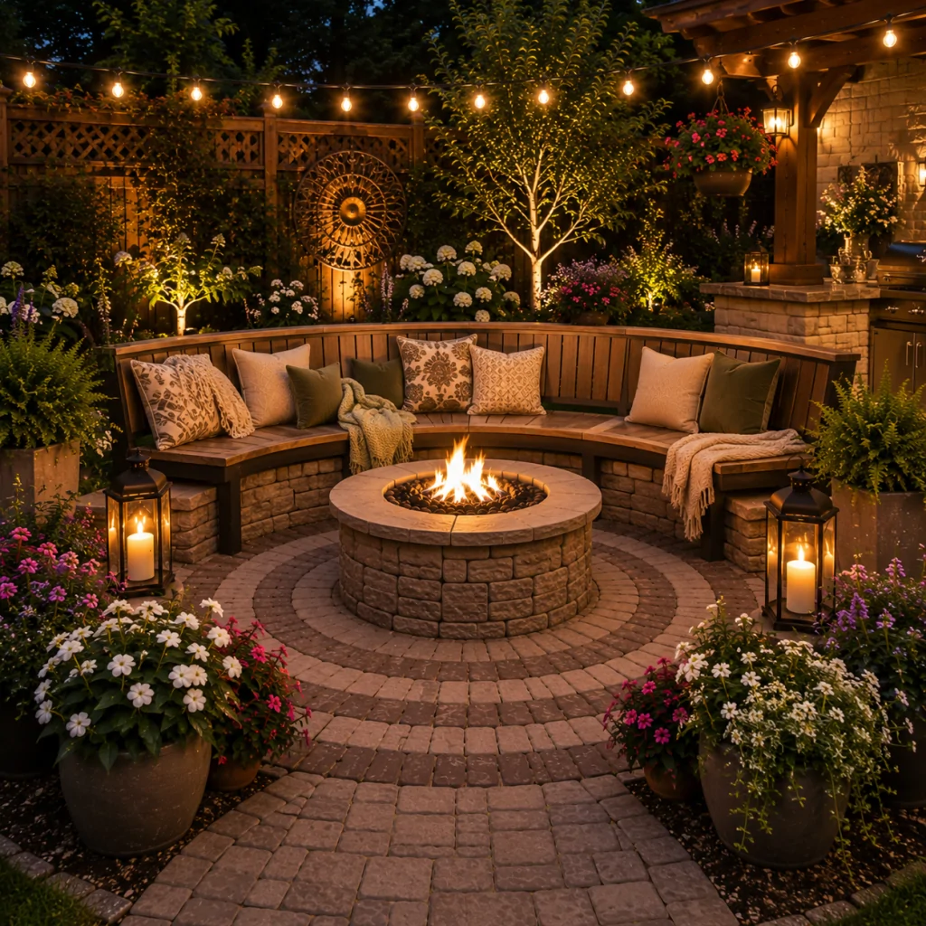 25 Circular Patio Ideas for Stylish Modern Outdoor Living 21 Circular Patio Bench
