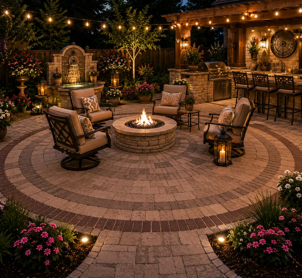 25 Circular Patio Ideas for Stylish Modern Outdoor Living 17 Circular Patio Flooring