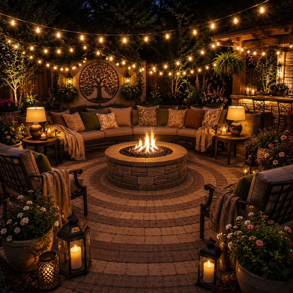 25 Circular Patio Ideas for Stylish Modern Outdoor Living 25 Circular Patio Lighting