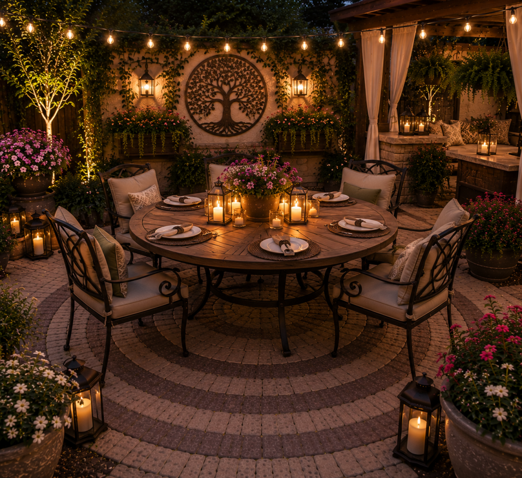 25 Circular Patio Ideas for Stylish Modern Outdoor Living 19 Circular Patio Table