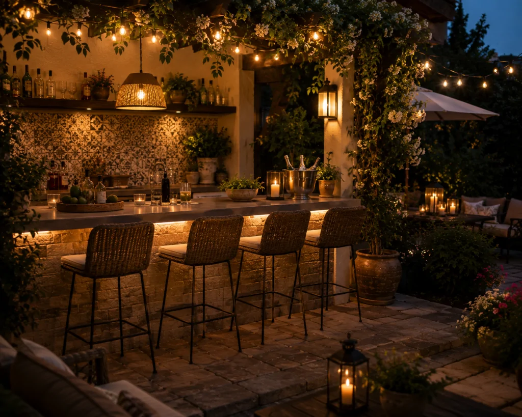25 Circular Patio Ideas for Stylish Modern Outdoor Living 8 Outdoor Bar