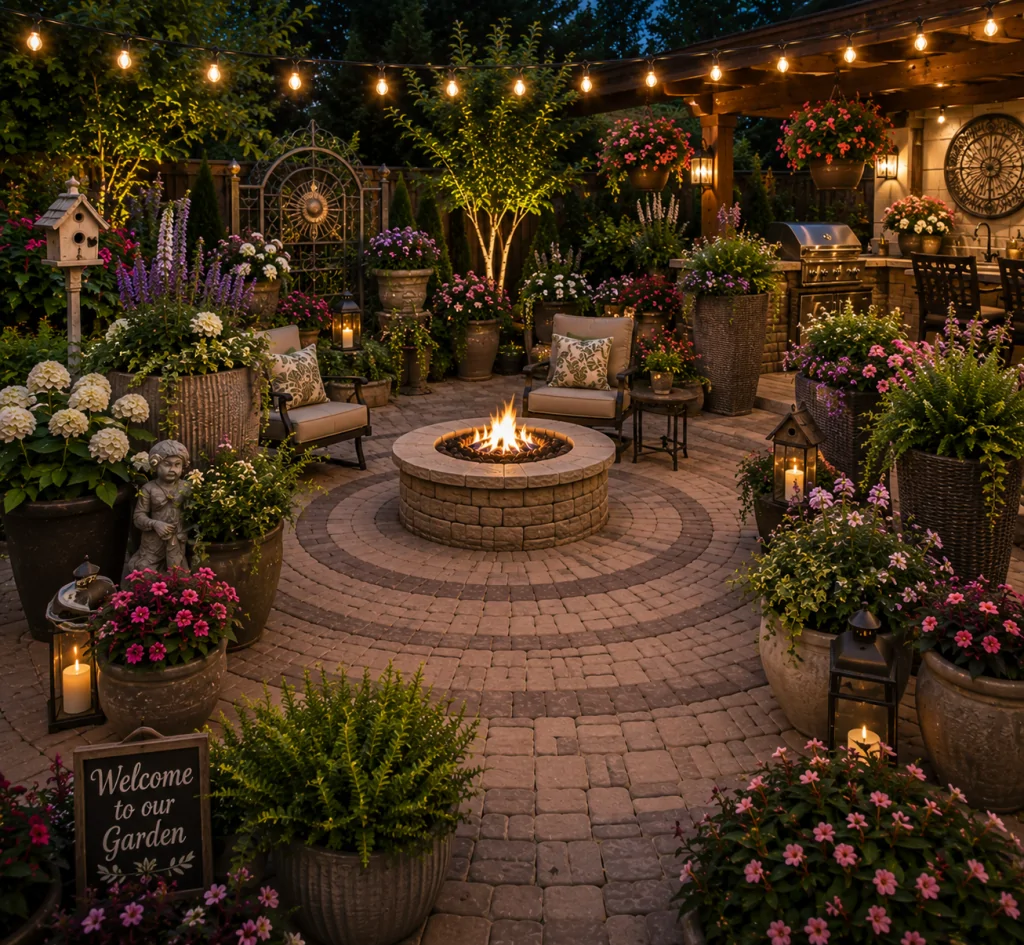 25 Circular Patio Ideas for Stylish Modern Outdoor Living 20 Outdoor Curtains