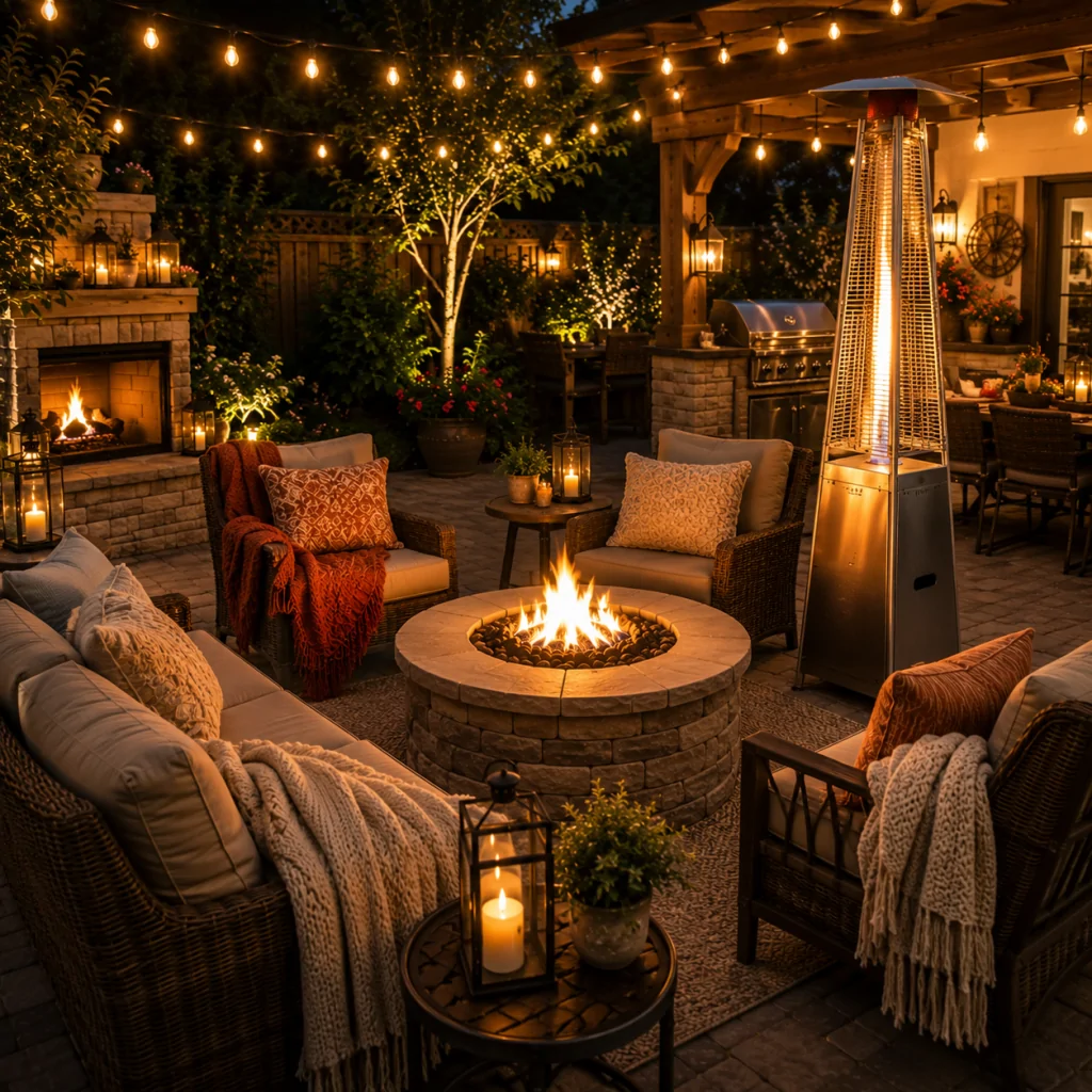 25 Circular Patio Ideas for Stylish Modern Outdoor Living 14 Outdoor Heater