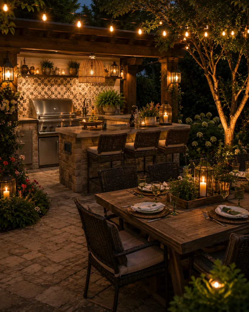 25 Circular Patio Ideas for Stylish Modern Outdoor Living 10 Outdoor Kitchen