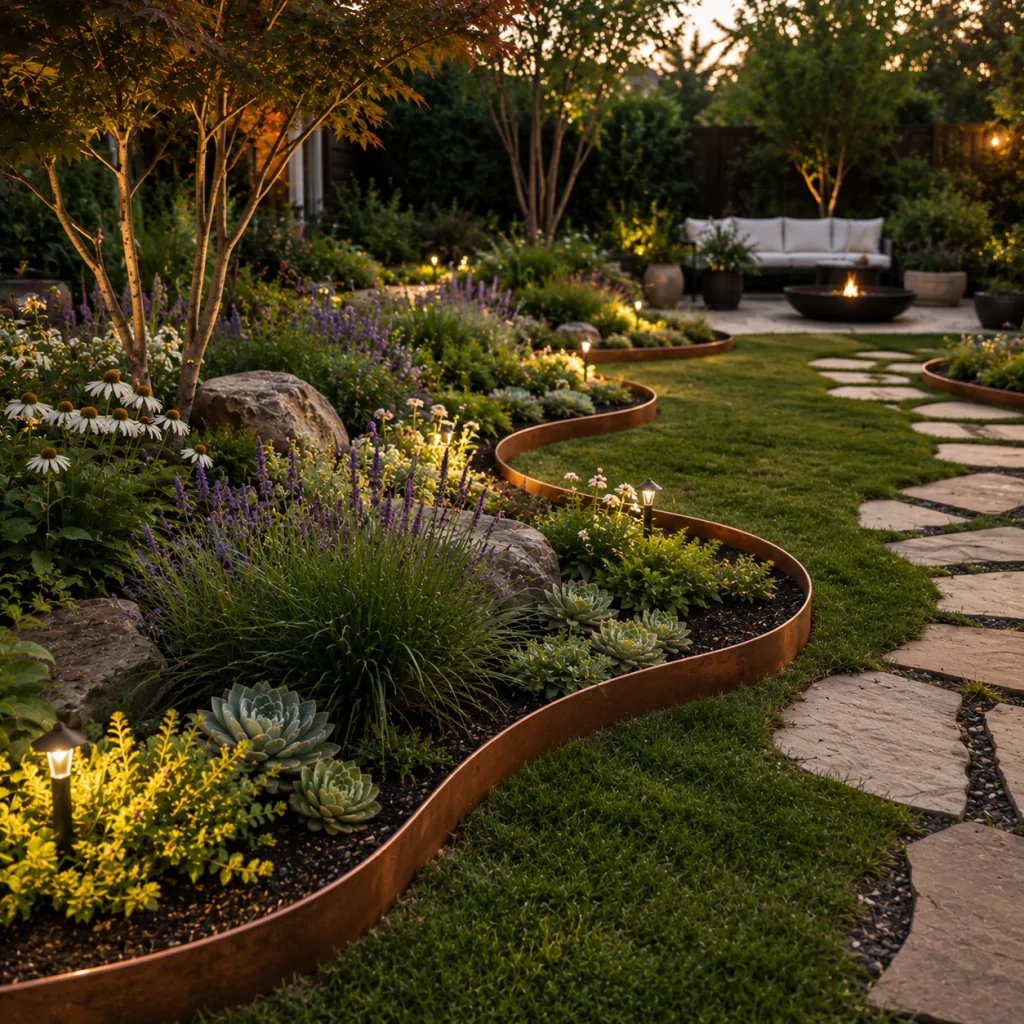 28 Modern Curved Garden Design Ideas For Outdoor Retreats 7 Wavy Edging