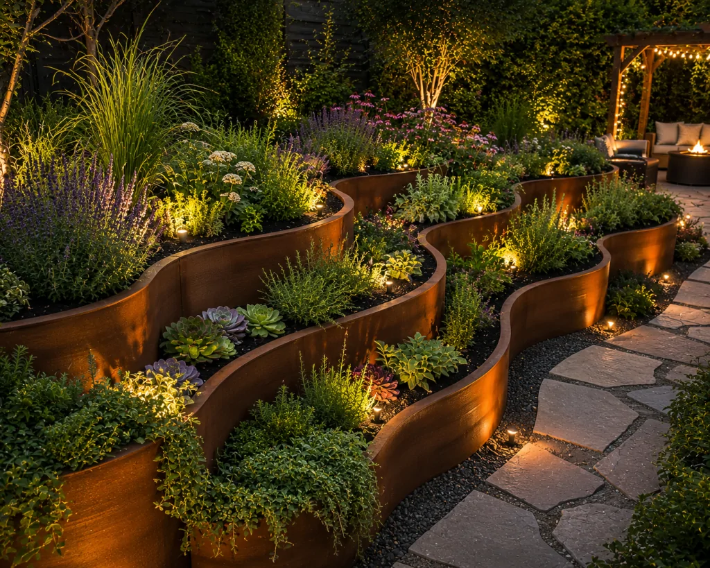 28 Modern Curved Garden Design Ideas For Outdoor Retreats 30 Wavy Garden Planters