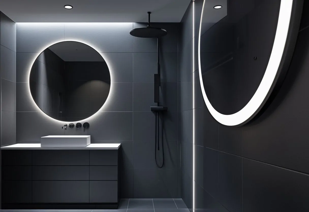 10 Stunning Black Bathroom Ideas For A Chic And Low Maintenance Space 12 black bathroom ideas choosing right fixtures faucets showerhead vanity round mirror