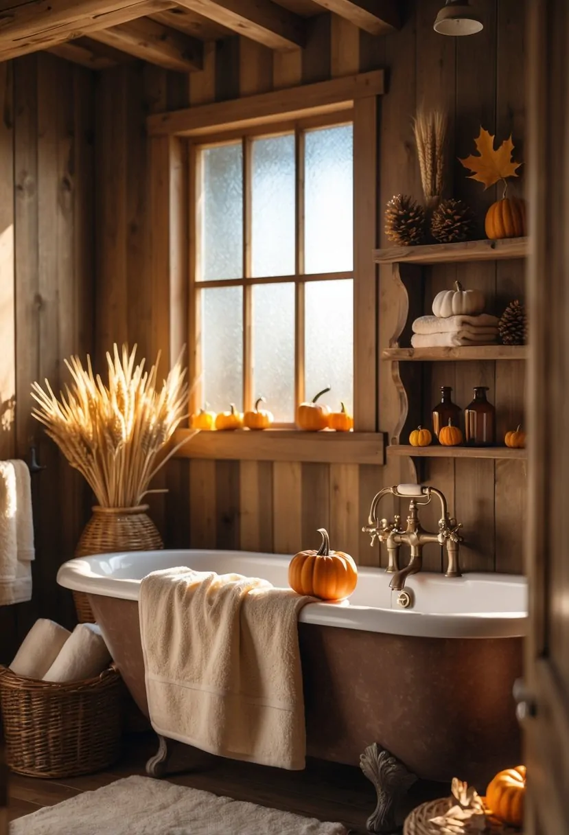 Rustic Bathroom Fall Makeover