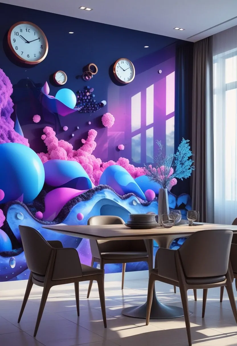 Dining Room Accent Wall in a Surreal-Style