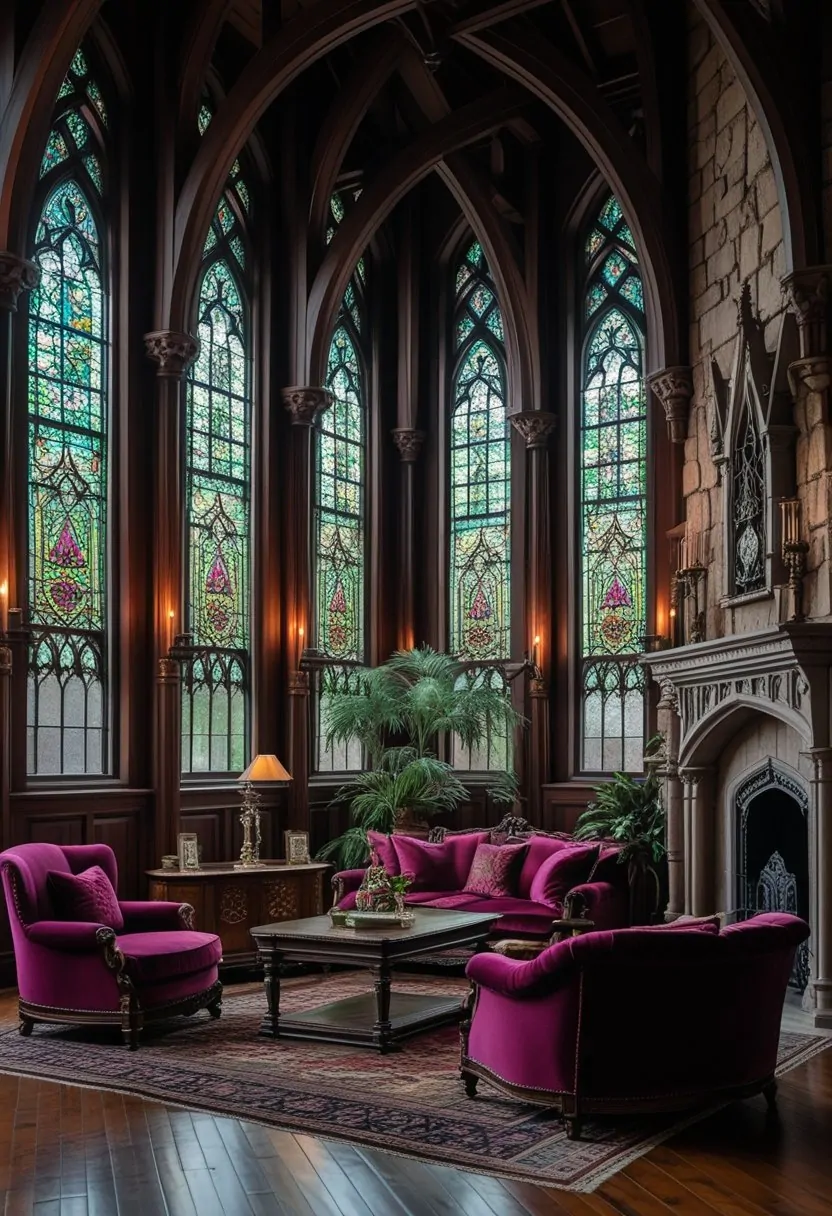 Gothic Living Room Arches and Windows