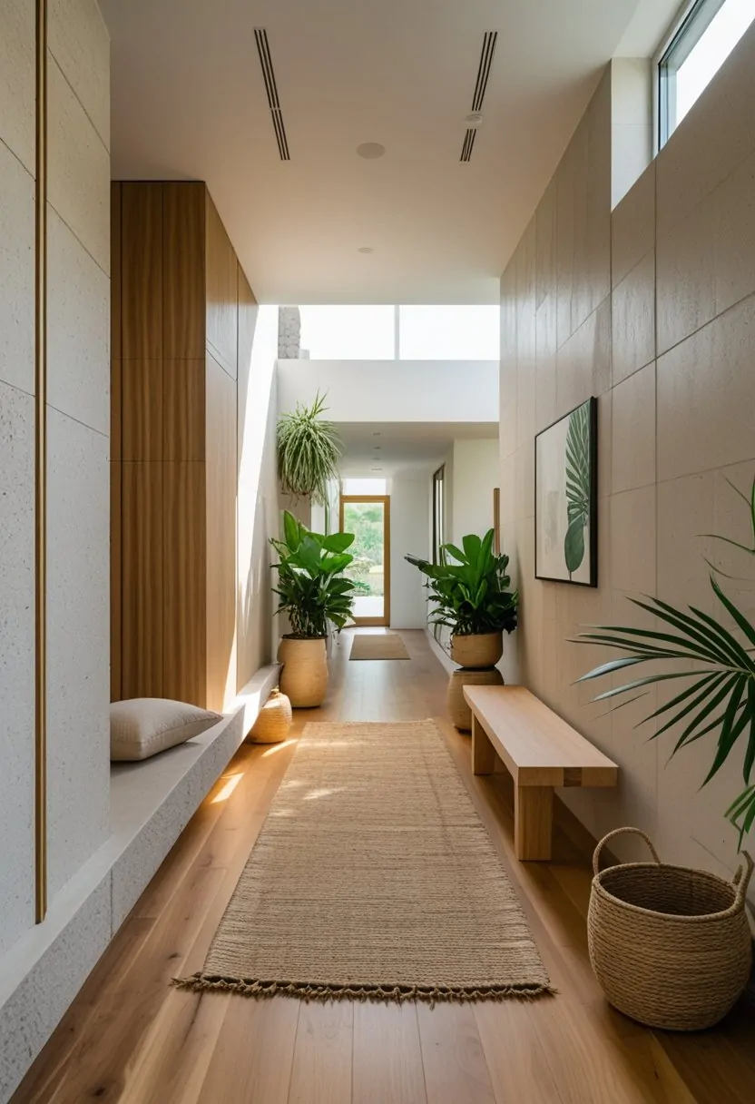 Modern Hallway Design With Natural Materials