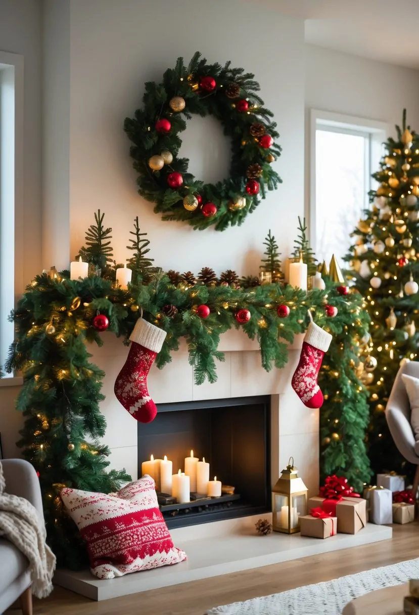 Christmas Fireplace Decor Ideas 2025