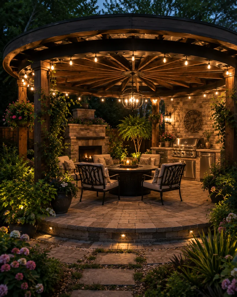 25 Circular Patio Ideas for Stylish Modern Outdoor Living 12 Circular Patio Cover