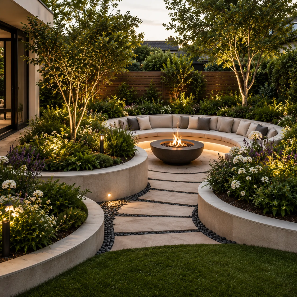 Home 18 Modern Curved Garden Design Ideas For Outdoor Retreats