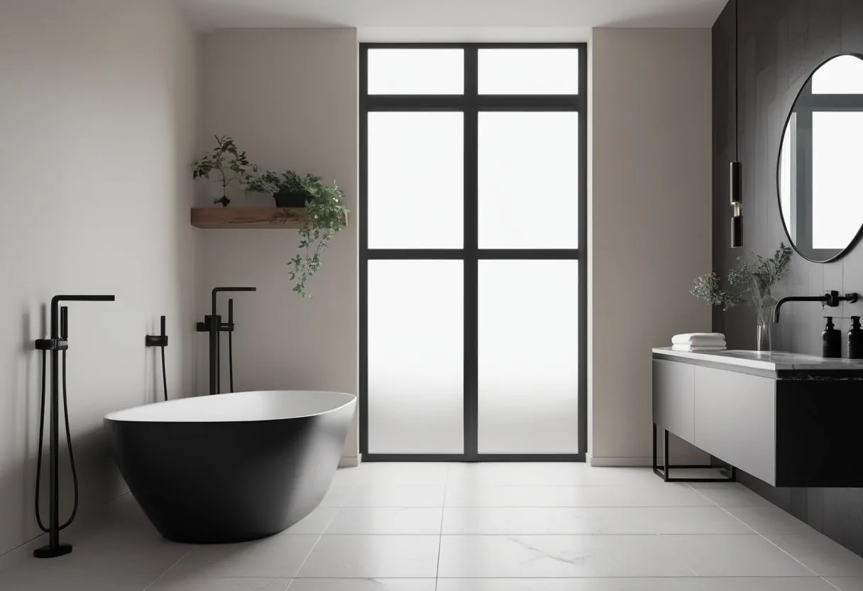 10 Stunning Black Bathroom Ideas For A Chic And Low Maintenance Space 12 black bathroom ideas colour pairing principles fixtures vanity marble countertop natural light