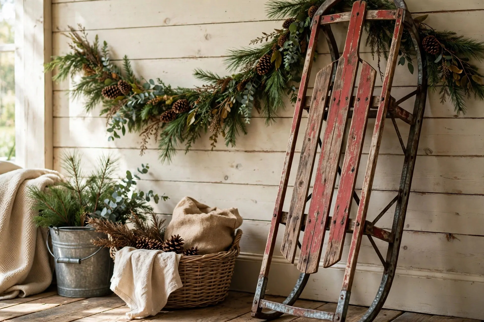 24 Farmhouse Christmas Decor Ideas (Rustic and Cozy) 8 White cotton stems in mason jar vase with farmhouse Christmas decor