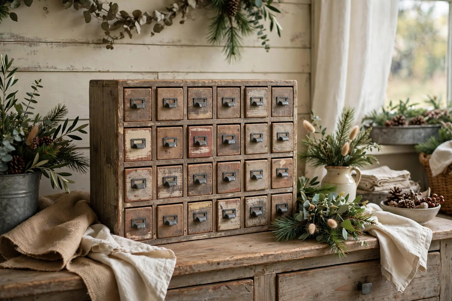 24 Farmhouse Christmas Decor Ideas (Rustic and Cozy) 17 Farmhouse bedroom with red plaid flannel bedding and Christmas pillows